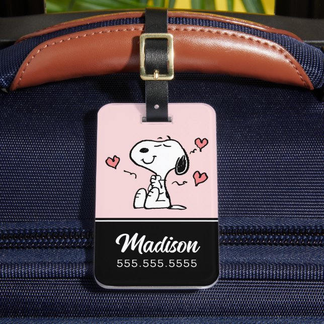 Etiqueta De Bagagem Amendoins | Snoopy Hearts (Frente Insitu 2)