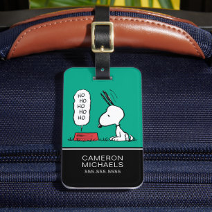 Etiqueta De Bagagem Amendoins Snoopy Ho Ho Comida Dish