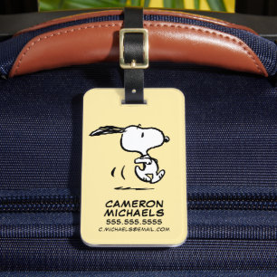 Etiqueta De Bagagem Amendoins   Snoopy Running