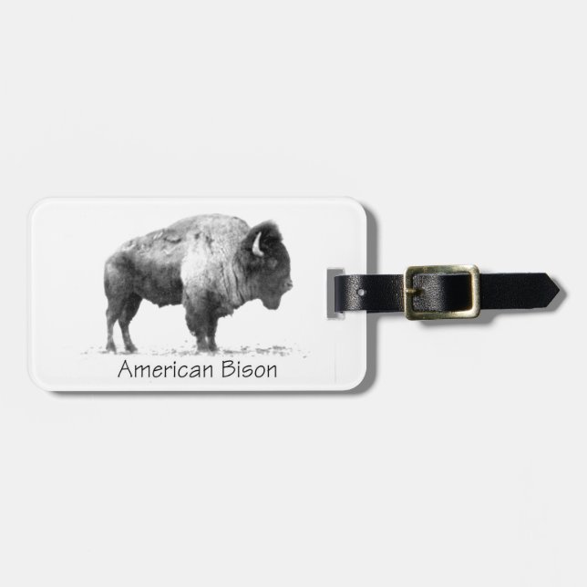 Etiqueta De Bagagem American Bison (Frente Horizontal)