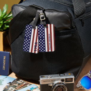 Etiqueta De Bagagem American Flag American USA Pattern