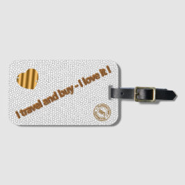 Etiqueta De Bagagem Amor Branco Moderno De Vidro Estido