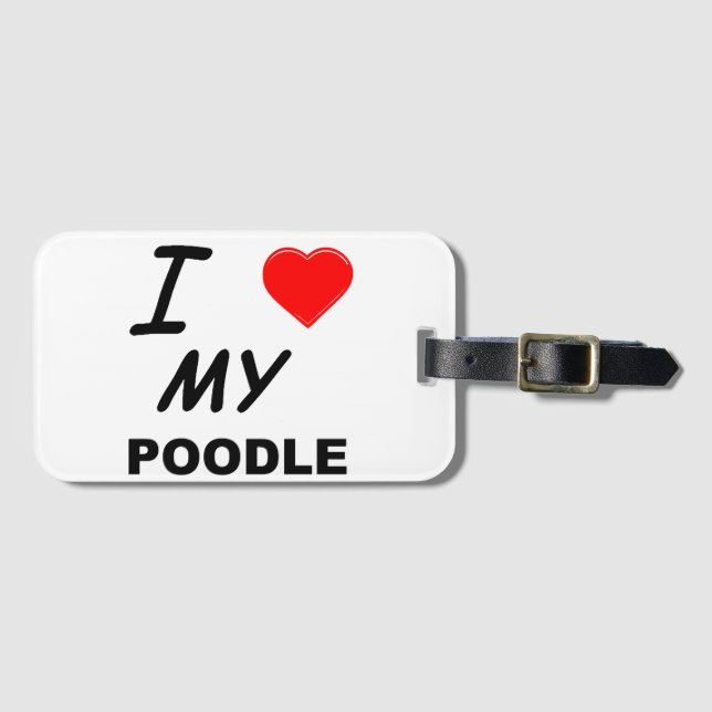 Etiqueta De Bagagem amor de poodle (Frente Horizontal)