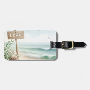 Etiqueta De Bagagem Amor na Praia do Mar