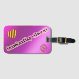 Etiqueta De Bagagem Amor Rosa Moderno