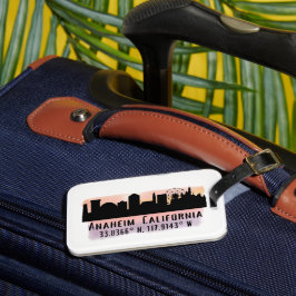 Etiqueta De Bagagem Anaheim Skyline Latitude e Longitude
