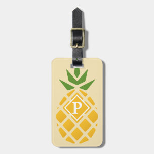 Etiqueta De Bagagem Ananás personalizado Amarelo editável