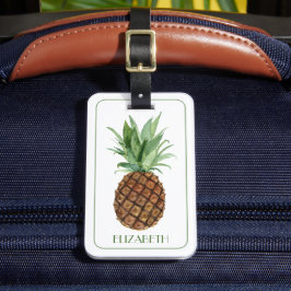 Etiqueta De Bagagem Ananás Tropical de pré-disquete personalizado