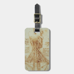 Etiqueta De Bagagem Anatomia de Leonardo a Dinamarca Vinci- do pescoço