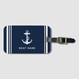 Etiqueta De Bagagem Âncora de Barco Náutico Minimalista Personalizado