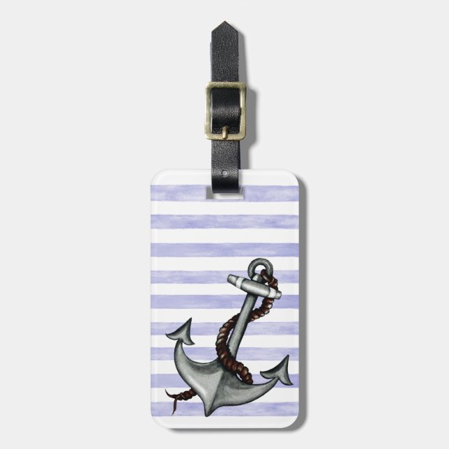 Etiqueta De Bagagem Âncora do navio náutico (Frente Vertical)