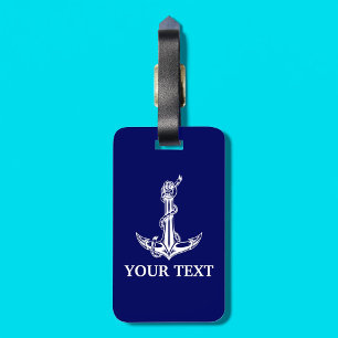 Etiqueta De Bagagem Ancoragem Náutica Vintage Corra Seu Texto Aqui