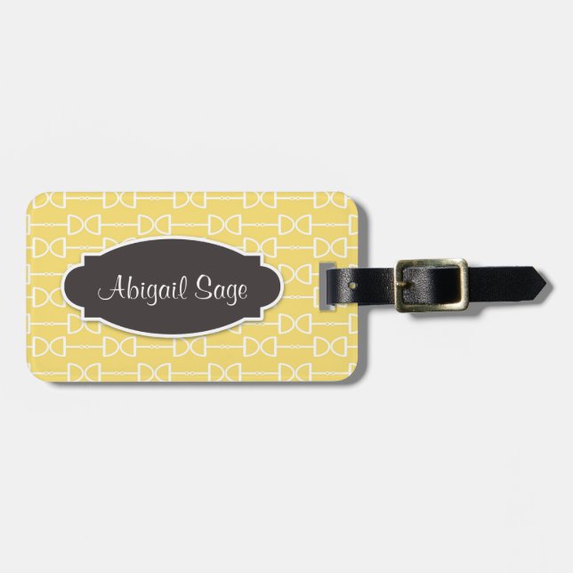 Etiqueta De Bagagem Anel D Personalizado Cavalo do Carneiro Amarelo (Frente Horizontal)