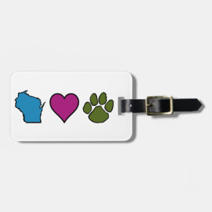 Etiqueta De Bagagem Animais dos corações de Wisconsin