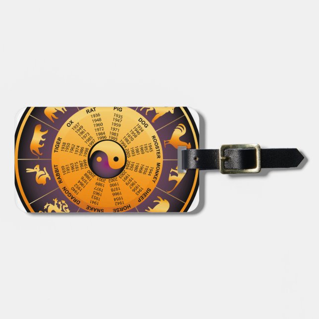 Etiqueta De Bagagem Animal Yin Yang (Frente Horizontal)