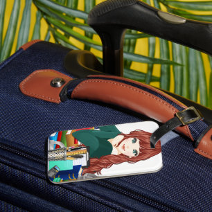 Etiqueta De Bagagem Anime Bonito Rapariga e Educação com Viagem de Coe