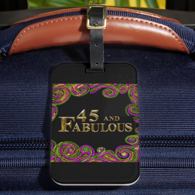 Etiqueta De Bagagem Aniversário de 45 anos (Frente Insitu 2)