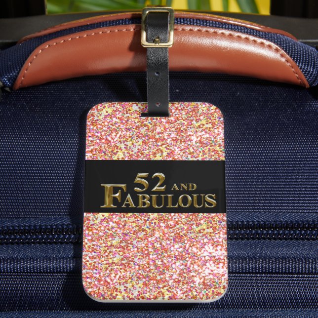 Etiqueta De Bagagem Aniversário de 52 anos (Frente Insitu 2)