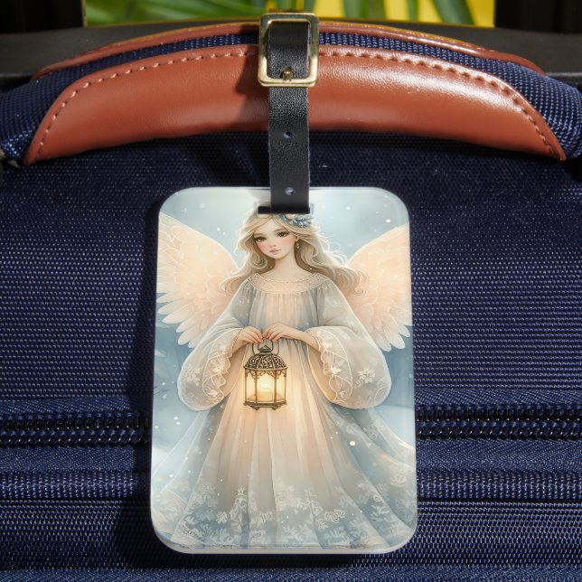 Etiqueta De Bagagem Anjo Celestial de Inverno Lanterna da Graça (Frente Insitu 2)