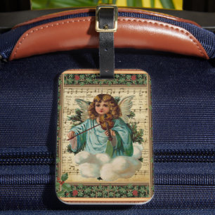 Etiqueta De Bagagem Anjo de Natal com Violin