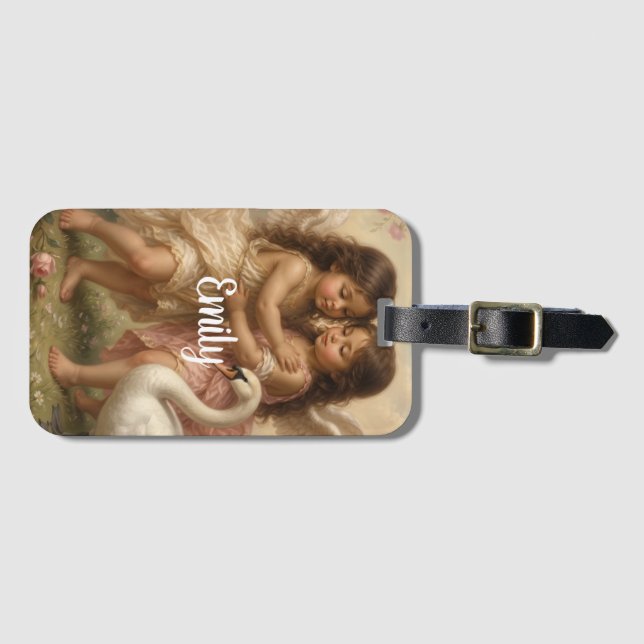 Etiqueta De Bagagem anjo querubim feminino suave  (Frente Horizontal)