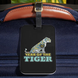 Etiqueta De Bagagem Ano Novo Chinês - Zodiac White Tiger