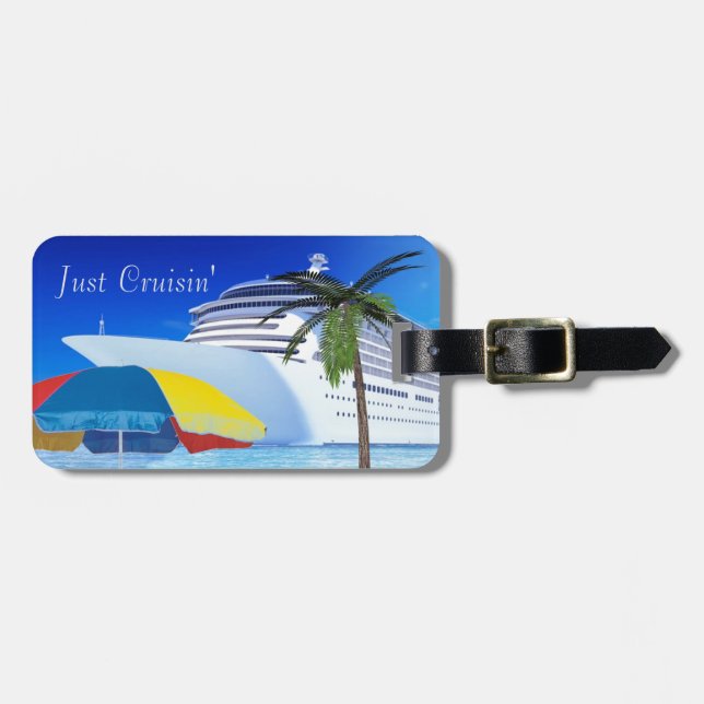 Etiqueta De Bagagem Apenas Cruisin By Beach (Frente Horizontal)