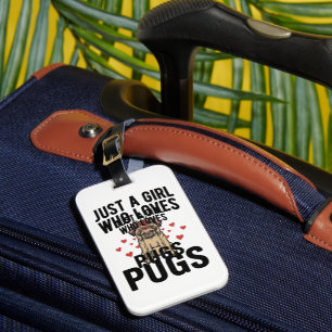 Etiqueta De Bagagem Apenas Uma Garota Que Ama Pugs Camisa Vintage De C