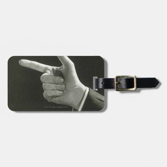 Etiqueta De Bagagem Apontar do homem (Frente Horizontal)