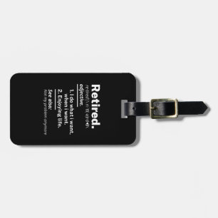 Etiqueta De Bagagem aposentado. definição de reforma engraçada