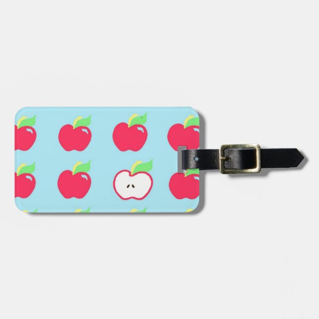 Etiqueta de Bagagem Apple com cinta de couro (Frente Horizontal)