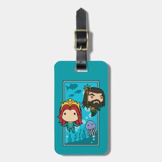 Etiqueta De Bagagem Aquaman | Chibi Mera & Aquaman Subsea Graphic
