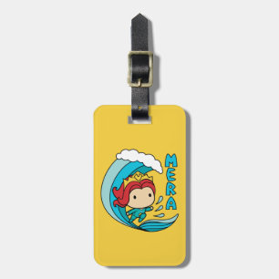 Etiqueta De Bagagem Aquaman  Gráfico de Ondas Ancorridas de Chibi Mer