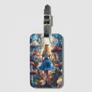 Etiqueta De Bagagem Aquarela Alice no País das Maravilhas