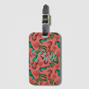 Etiqueta De Bagagem Aquarela Cavalo-marinho Personalizado Náutico Pers