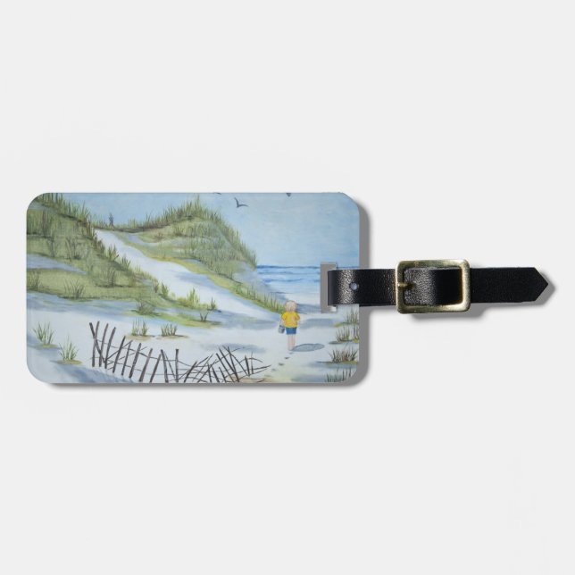 Etiqueta De Bagagem Aquarela de praia (Frente Horizontal)