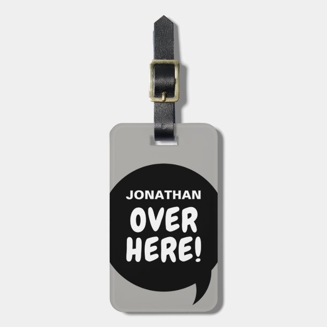 Etiqueta De Bagagem Aqui! (Personalizável) (Frente Vertical)