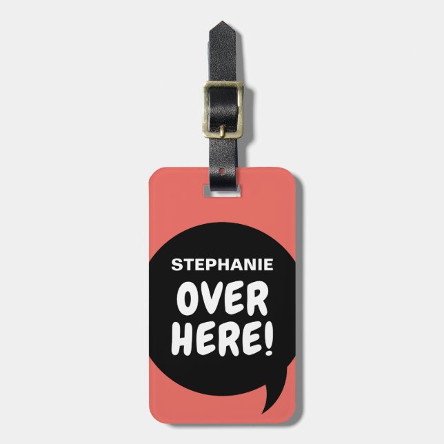 Etiqueta De Bagagem Aqui! (Personalizável) (Frente Vertical)