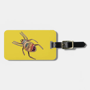 Etiqueta De Bagagem Aranha Colorida Aracnada