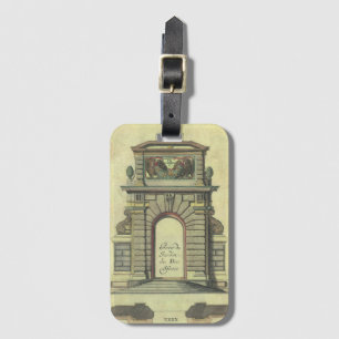 Etiqueta De Bagagem Arca de Portas do Jardim Vintage, Arquitetura Rena