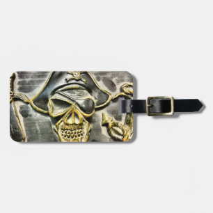 Etiqueta De Bagagem Arca do tesouro alegre do pirata de Roger