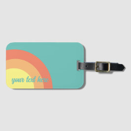 etiqueta de bagagem arco-íris alvo azul-arco-íris,