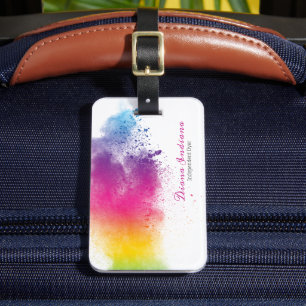 Etiqueta De Bagagem Arco-Íris Esplash Corante