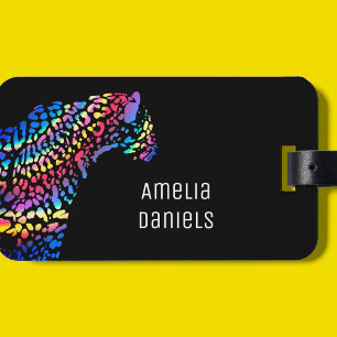 Etiqueta De Bagagem Arco-Íris Personalizado Jaguar