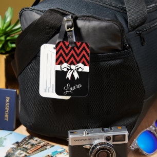 Etiqueta De Bagagem Arco Viagem Vermelho Branco Preto Personalizado