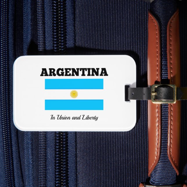 Etiqueta De Bagagem Argentina - Bandeira e Motto (Frente Insitu 4)