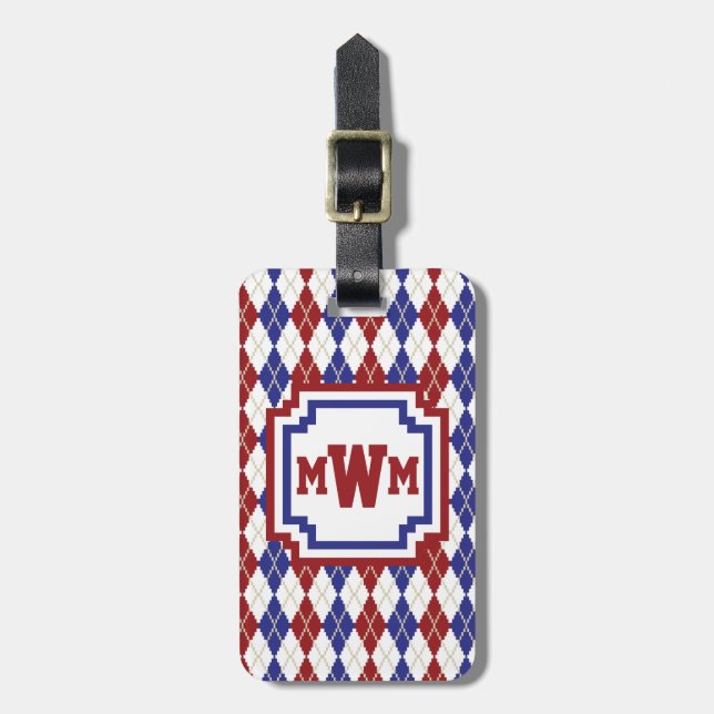 Etiqueta de Bagagem Argyle americana (Frente Vertical)