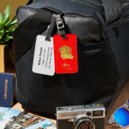 Etiqueta De Bagagem Aries Sinal Zodiac Tag Bagagem