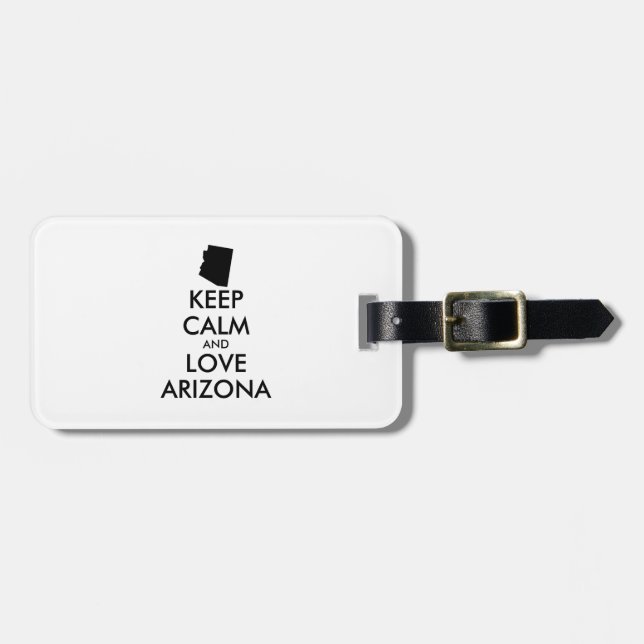 Etiqueta De Bagagem Arizona personalizável MANTER CALM e AMOR (Frente Horizontal)