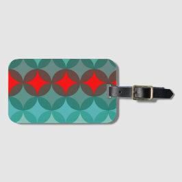 Etiqueta De Bagagem art deco inspirou o teal e o abstrato vermelho